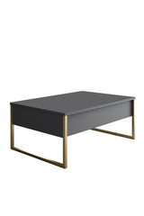 Meubelsets - Meubelset Antraciet Luxe - Salontafel + TV Meubel + Dressoir - Gouden Frame - Dimehouse