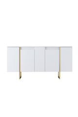 Meubelsets - Meubelset Wit Luxe - Salontafel + TV Meubel + Dressoir - Gouden Frame - Dimehouse