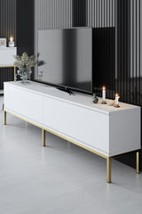 Ensemble de meubles White Lord - Table basse + Meuble TV + Buffet - Cadre doré