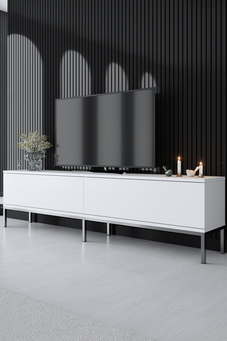 Meubelsets - Meubelset Wit Lord - Salontafel + TV Meubel + Dressoir - Zilver Frame - Dimehouse