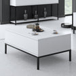 Tables Basses - Table Basse Rectangulaire Blanc Lord 90x60 - Structure Noir - Dimehouse