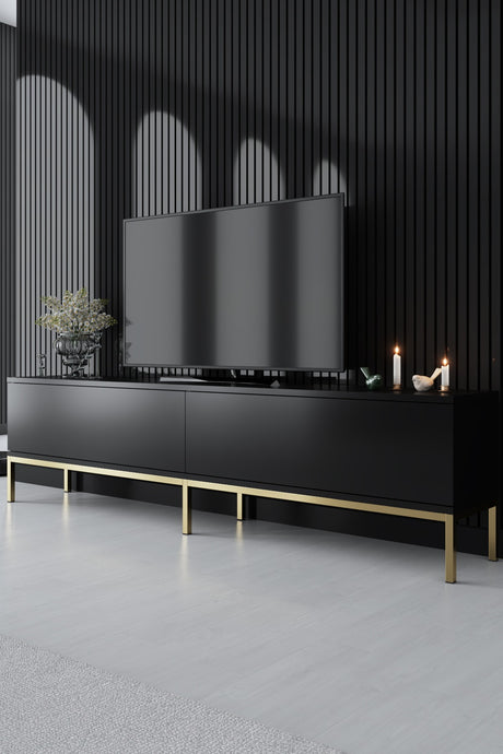 Meubelsets - Meubelset Zwart Lord - Salontafel + TV Meubel + Dressoir - Gouden Frame - Dimehouse