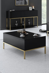 Meubelsets - Meubelset Zwart Lord - Salontafel + TV Meubel + Dressoir - Gouden Frame - Dimehouse