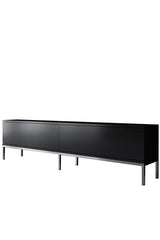 Ensemble de meubles Black Lord - Table basse + Meuble TV + Buffet - Cadre argenté