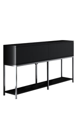 Ensemble de meubles Black Lord - Table basse + Meuble TV + Buffet - Cadre argenté