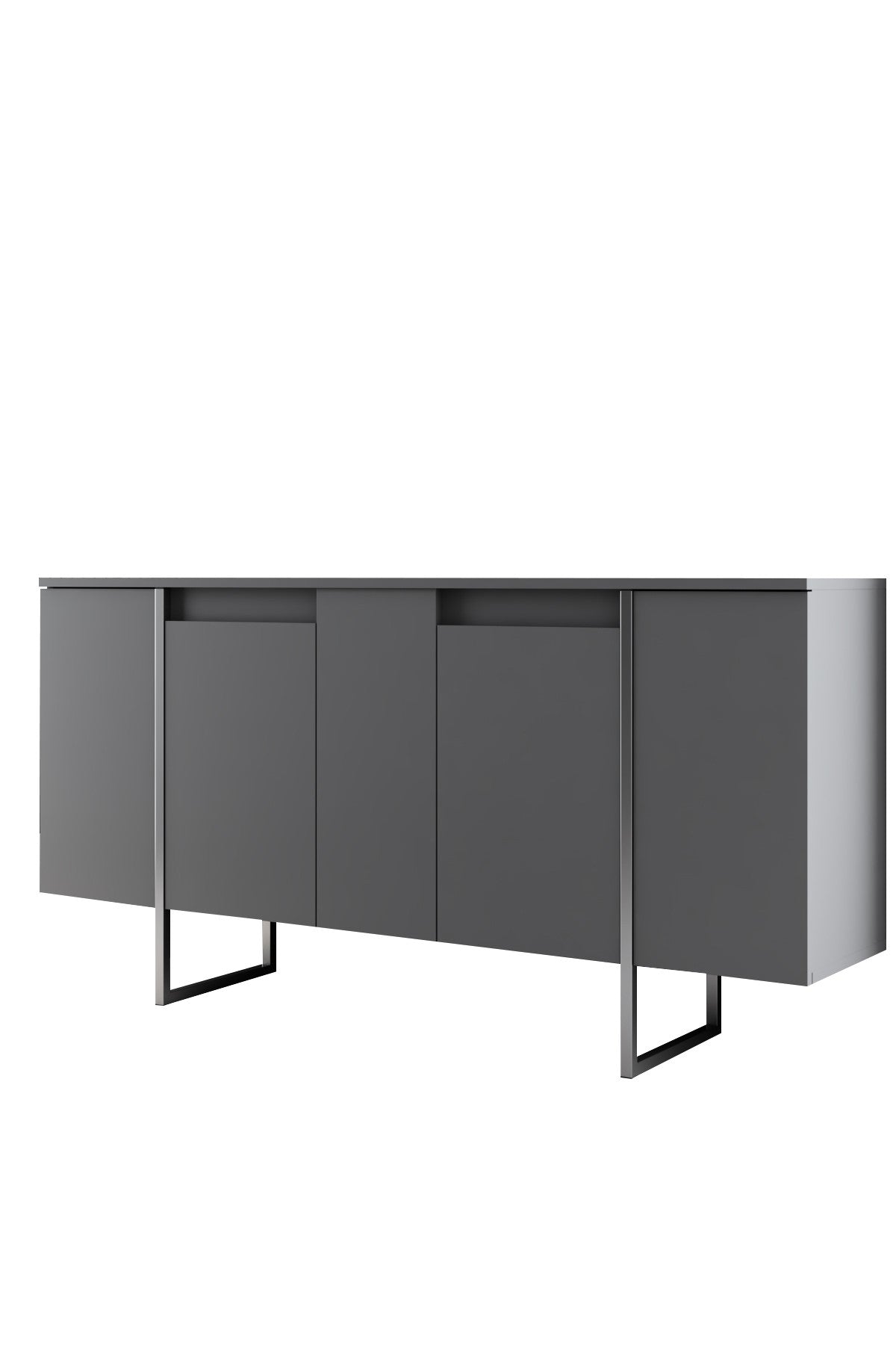Meubelsets - Meubelset Antraciet Luxe - Salontafel + TV Meubel + Dressoir - Zilver Frame - Dimehouse