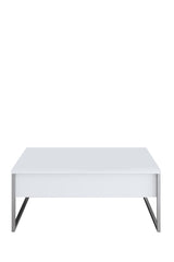 Ensemble de meubles de luxe blanc - Table basse + meuble TV + commode de luxe - Cadre argenté