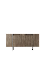 Ensemble de meubles de luxe en noyer - Table basse, meuble TV et buffet - Cadre argenté