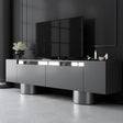 Meuble TV - Meuble TV Anthracite Bohem 180x50x30 - Structure Argent - Dimehouse