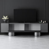 TV Meubels - TV Meubel Antraciet Bohem 180x50x30 - Zilver Frame - Dimehouse