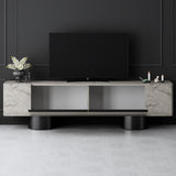 Meuble TV Travertin Bohem 180x50x30 - Cadre Noir