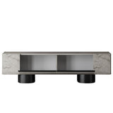 Meuble TV Travertin Bohem 180x50x30 - Cadre Noir