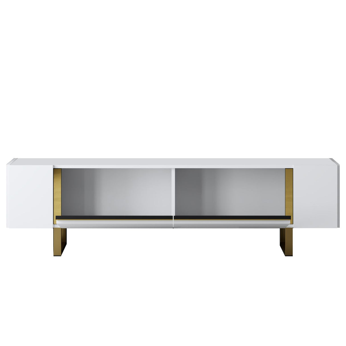 TV Meubels - TV Meubel Wit Yildiz 180x50x30 - Gouden Frame - Dimehouse