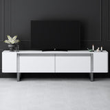 TV Meubels - TV Meubel Wit Yildiz 180x50x30 - Zilver Frame - Dimehouse
