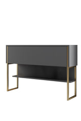 Commode moderne Anthracite Luxe 120x80x30 - Cadre doré