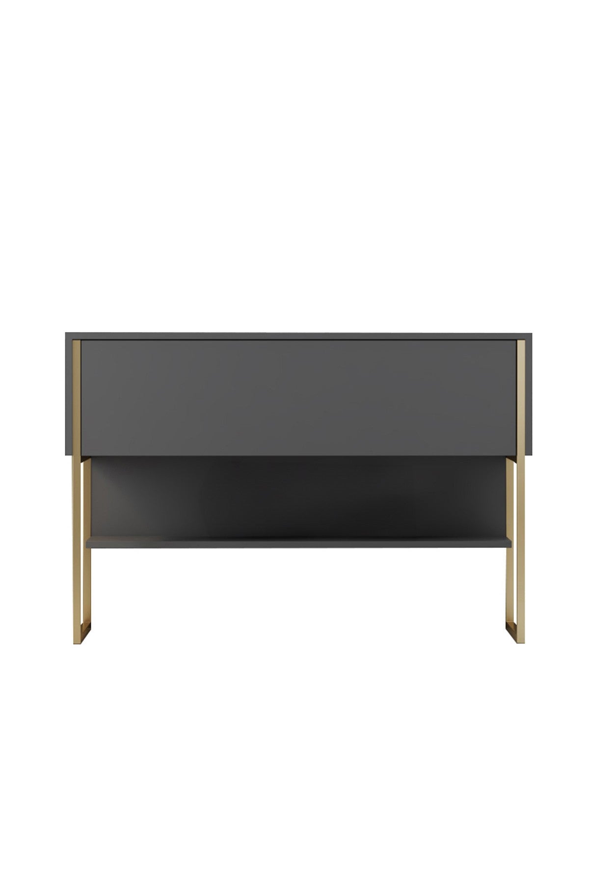 Commode moderne Anthracite Luxe 120x80x30 - Cadre doré