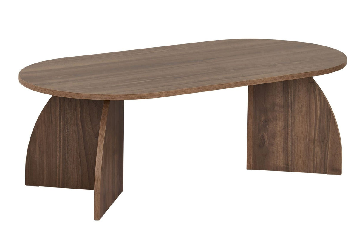 Melina salontafel ovaal walnoot 120 cm Gemelamineerd houtcomposiet
