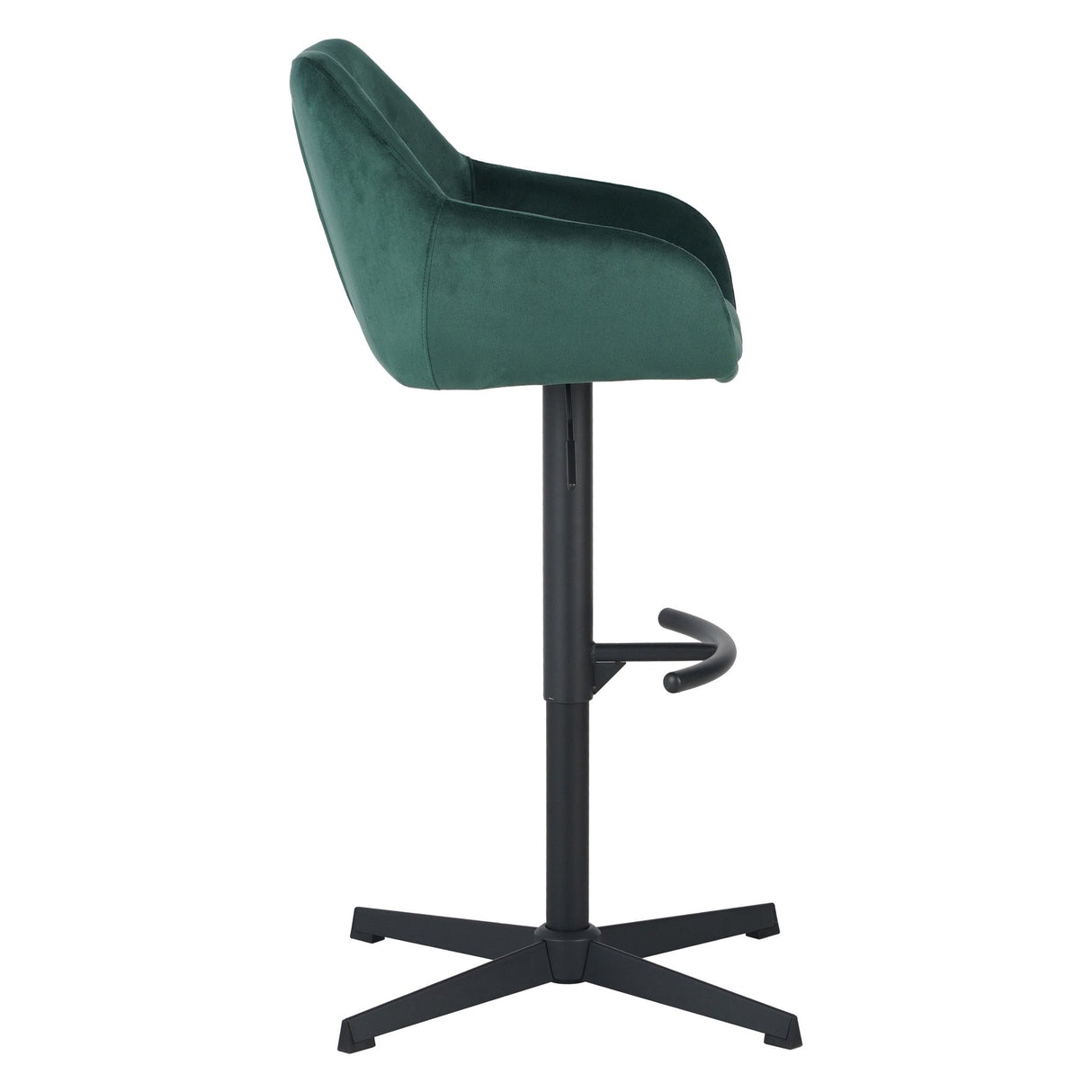 Tabouret de bar à venin Velvet vert - siège de bar rotatif réglable avec accoudoir