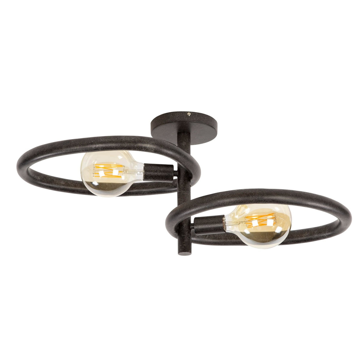 Plafonnier Nova Duo 2 lumières - Métal Noir 