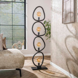 Lampadaire Orion 4 lumières Métal Noir 165 cm 
