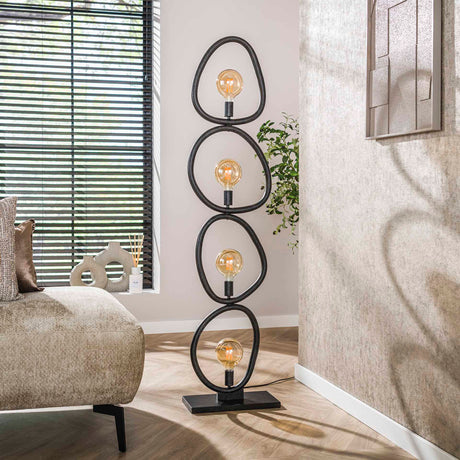 Lampadaire Orion 4 lumières Métal Noir 165 cm 