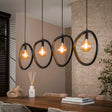 Lampes suspendues - Lampe suspendue Nova 4 - lumière Métal Noir 140 cm - Dimehouse