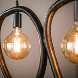 Suspension Nova 4 lumières Noir Métal 140 cm 