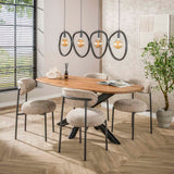 Suspension Nova 4 lumières Noir Métal 140 cm 