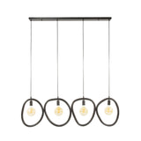 Suspension Nova 4 lumières Noir Métal 140 cm 