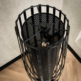 Lampadaire Liora 3 lumières cylindre maille noir 120 cm 