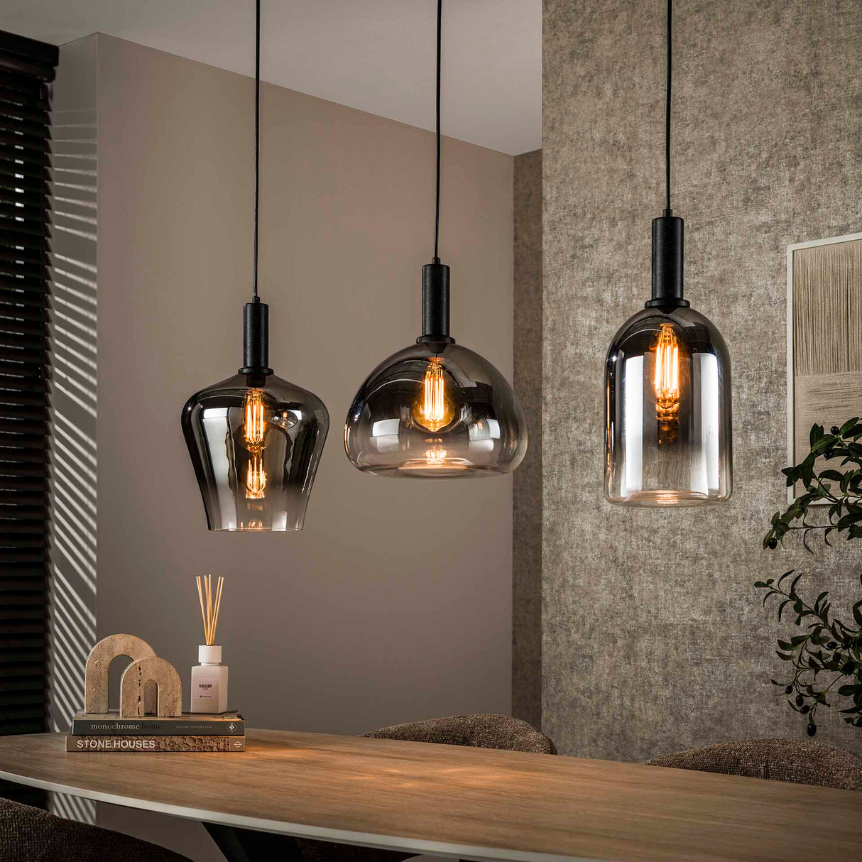 Suspension Nexus 3 lumières Métal Noir 105 cm 