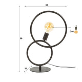 Lampe de table Arc 1-lumière – Métal Noir 