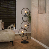 Lampe de sol noire 3 lumières industriel 140 cm 