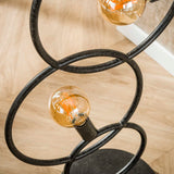 Lampe de sol noire 3 lumières industriel 140 cm 