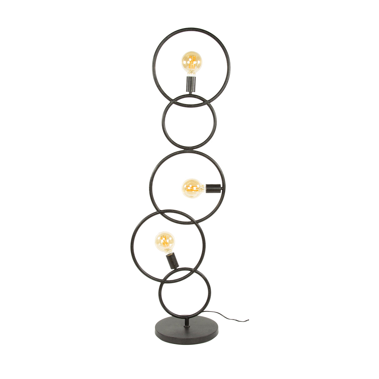 Lampe de sol noire 3 lumières industriel 140 cm 