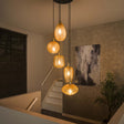 Lampes suspendues - Lampe suspendue en verre Olaf 5 - lumière Ambre Or - Dimehouse