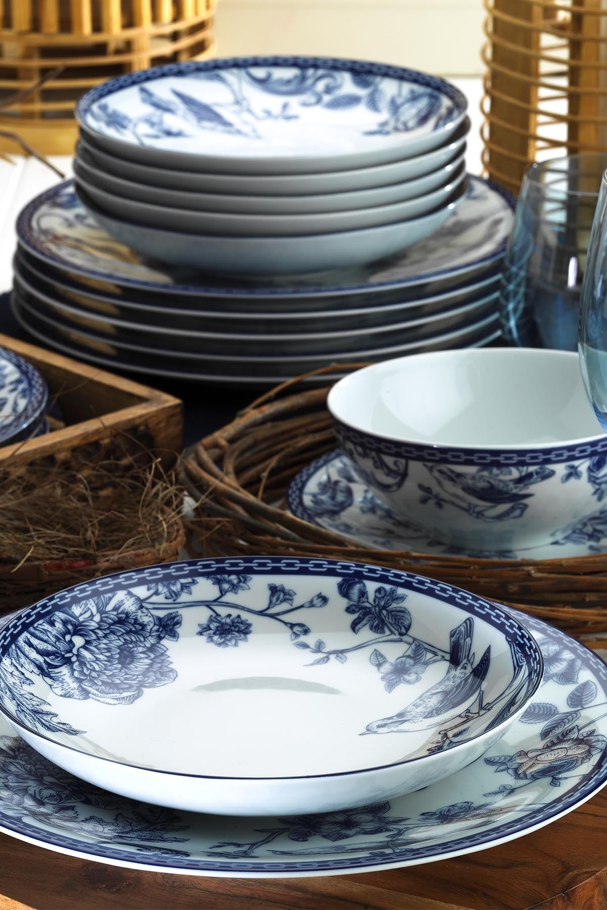 ZG24Y2420939016 Bleu Blanc 100% PORCELAINE