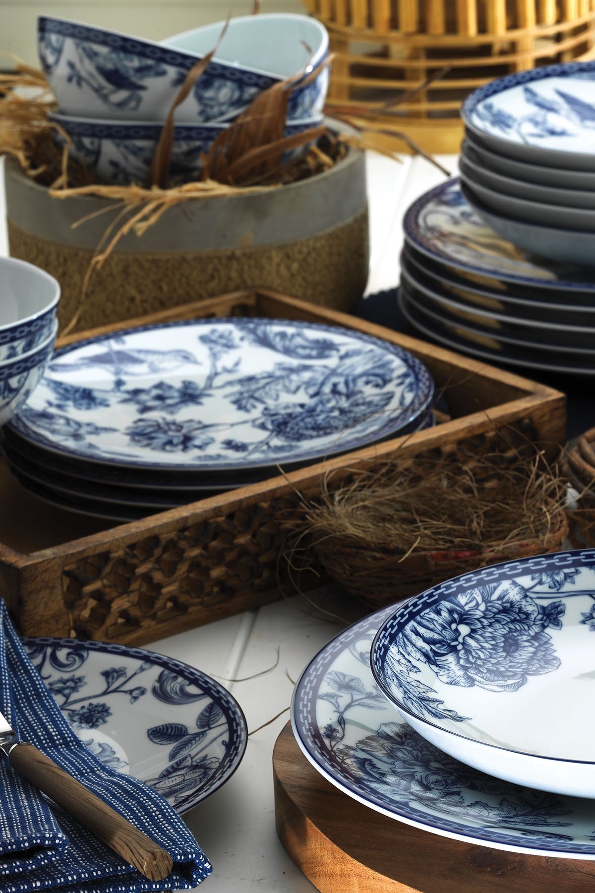 ZG24Y2420939016 Bleu Blanc 100% PORCELAINE
