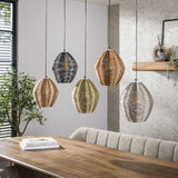 Suspension Wez 5 lumières nickel coloré 