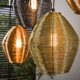 Suspension Wez 5 lumières nickel coloré 