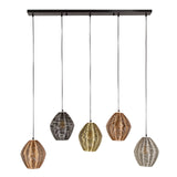 Suspension Wez 5 lumières nickel coloré 