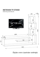 Ensemble de meubles télévisés Metehan White Cordoue mélamine 120x33.1x cm