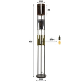 Lampadaire Nox 3 lumières Métal Noir 175 cm 