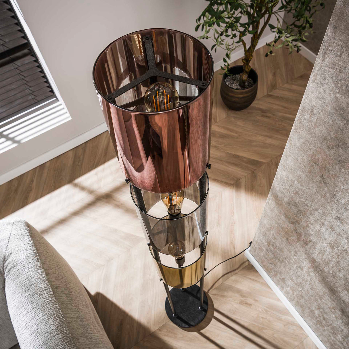 Lampadaire Nox 3 lumières Métal Noir 175 cm 