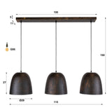 Hanglamp-Hanglamp Nova 3-lichts Smoked Brown metaal-Dimehouse
