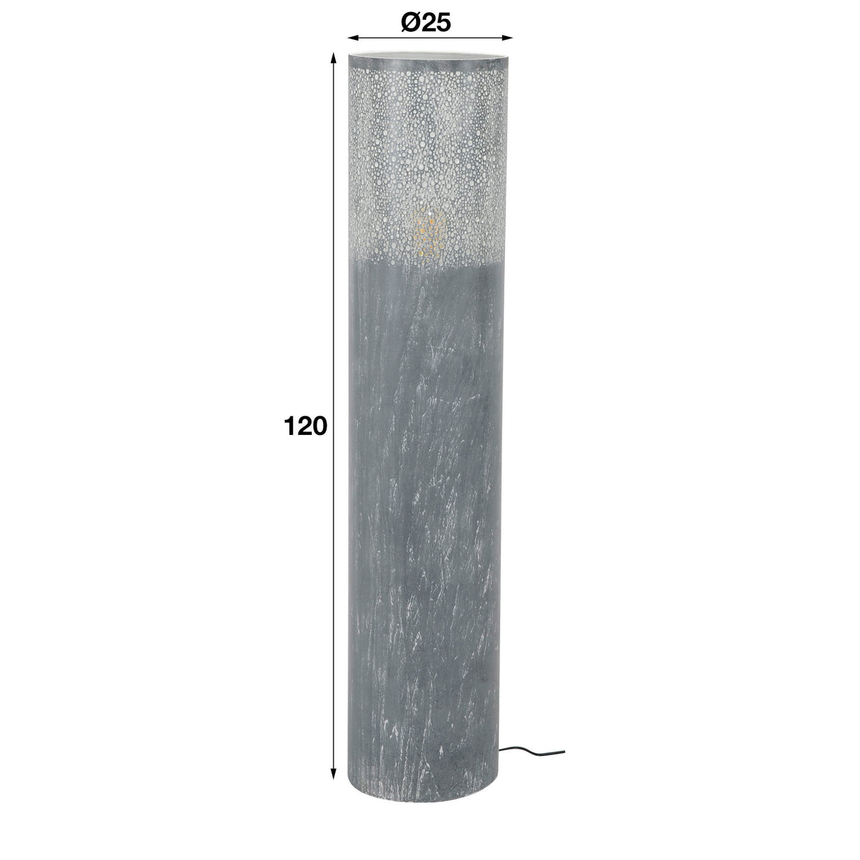 Vloerlamp Eleanor Metal DH Interior Grijs LxBxH 127x29x29 Metaal Witfoto maatindicatie