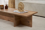 Table basse rectangulaire en bois de pin mélaminé - 120x45x30 cm -Portland