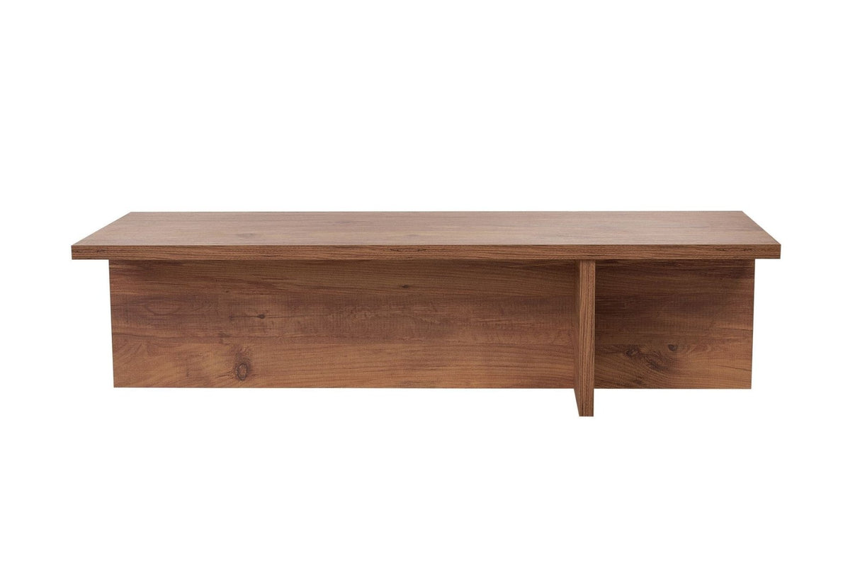 Table basse rectangulaire en bois de pin mélaminé - 120x45x30 cm -Portland