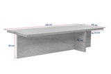 Table basse rectangulaire en bois de pin mélaminé - 120x45x30 cm -Portland