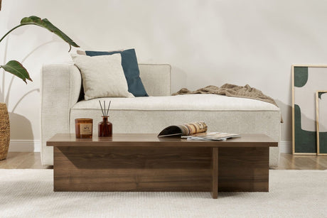 Salontafels - Rechthoekige salontafel walnoot melamine - 120x45x30 cm - Portland - Dimehouse